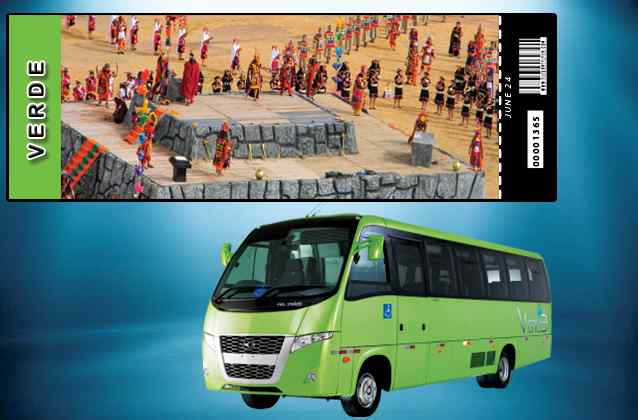 Inti Raymi 2024 ticket. Green section + tour bus